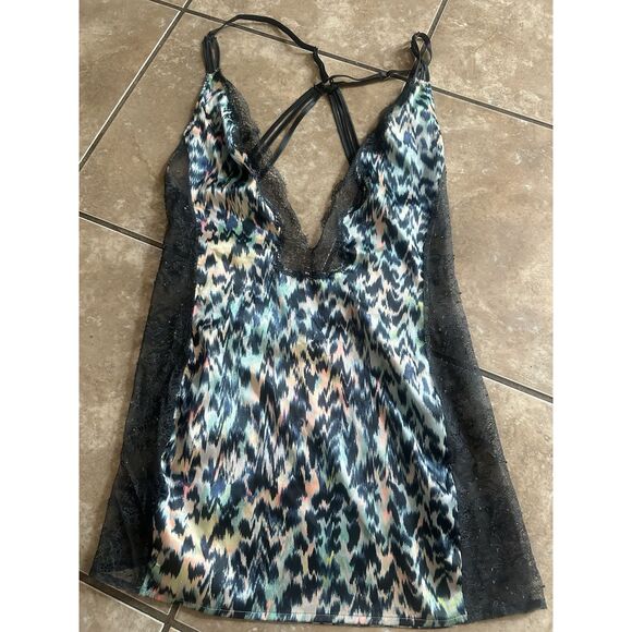 Victoria's Secret Other - Victoria Secret S Satin Printed Cami Top Slip Gown